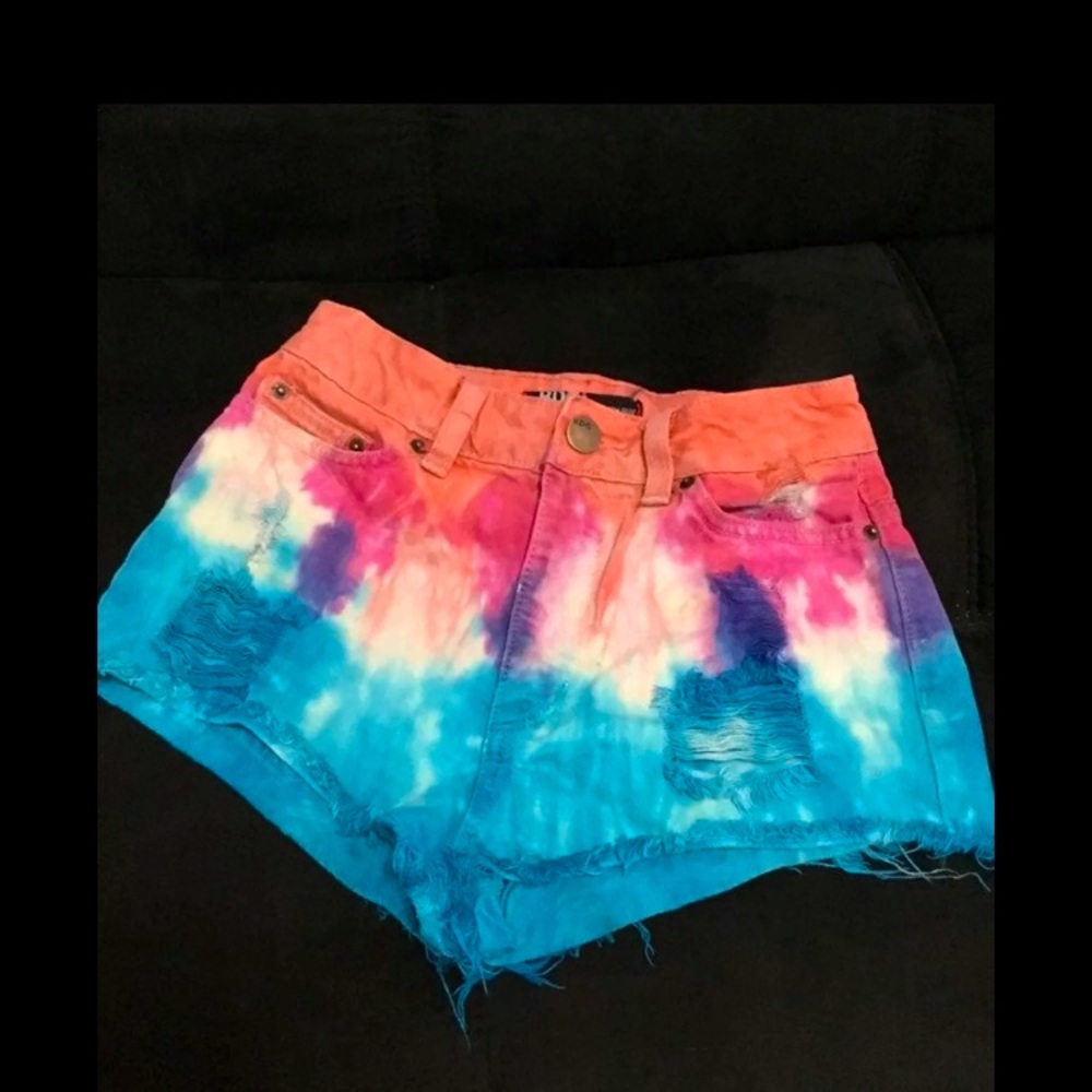 BDG Tie Dye Denim Shorts